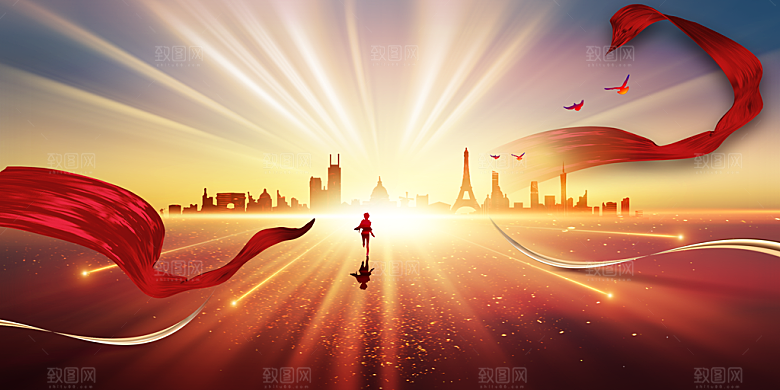 2024龙年年会展板红色背景墙企业签到处