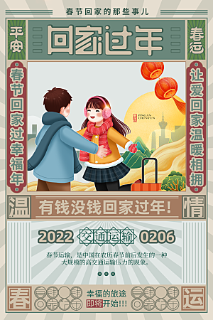春节春运推广宣传海报
