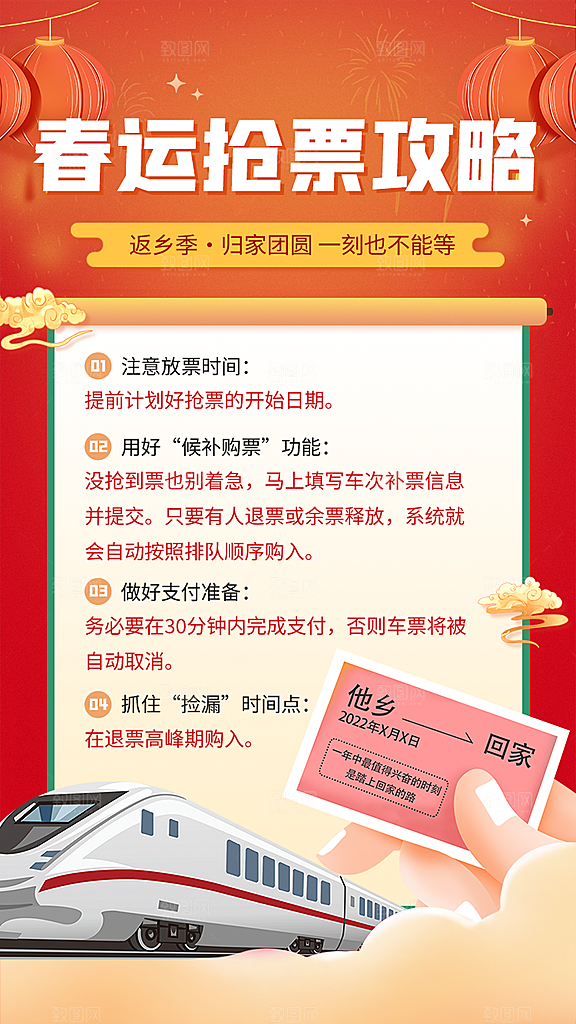 春节春运推广宣传海报
