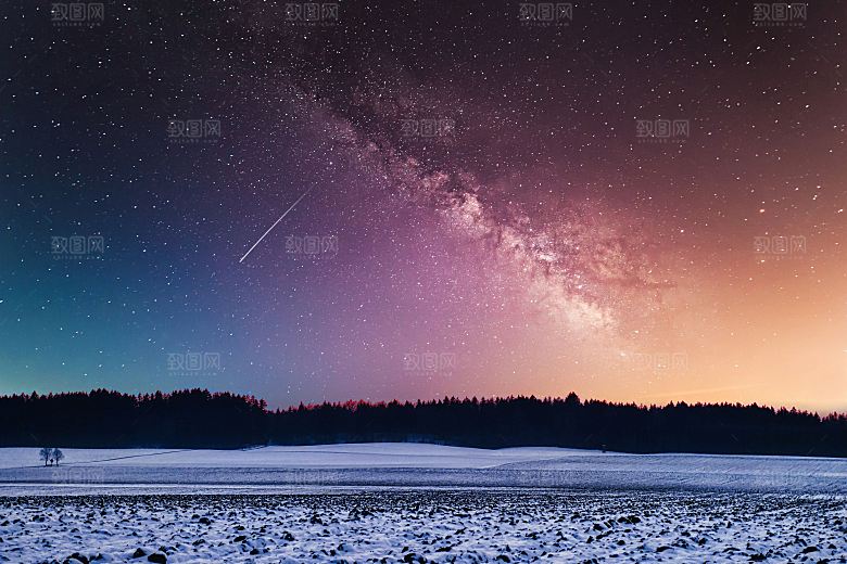 冬日唯美星空图片