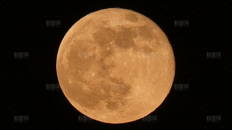 黑色夜空一轮圆月摄影图片