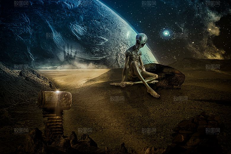 神秘科幻空间外星人图片