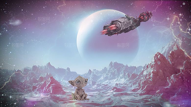 外太空行星生物图片