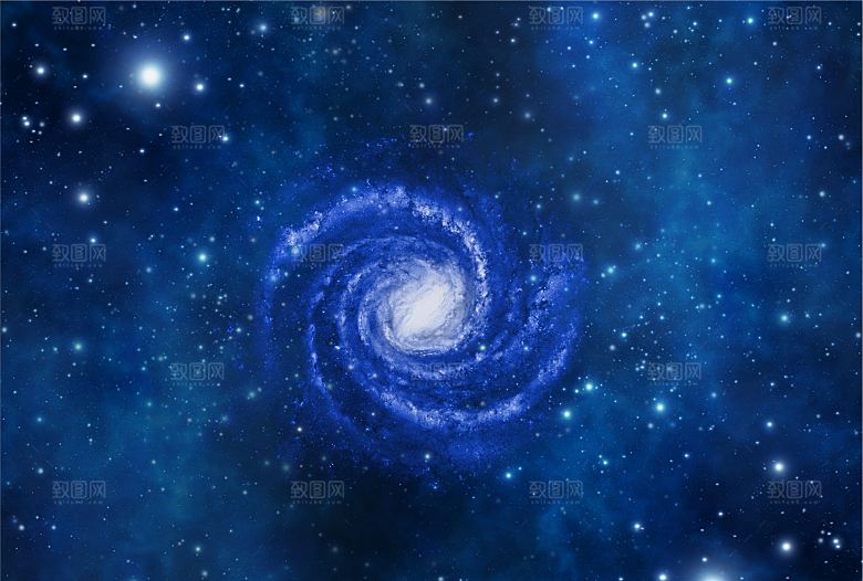 唯美蓝色星空星云星系图片