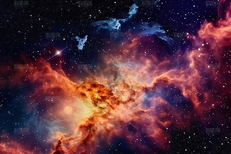 唯美夜空繁星点点星云摄影图片