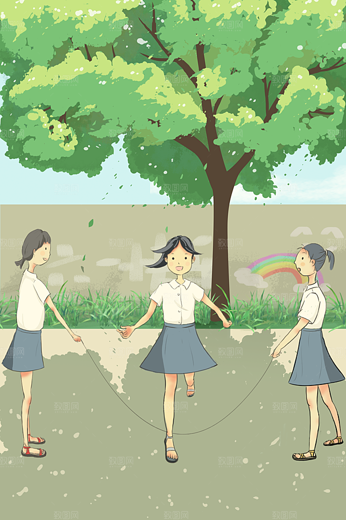 61儿童节可爱卡通插画海报