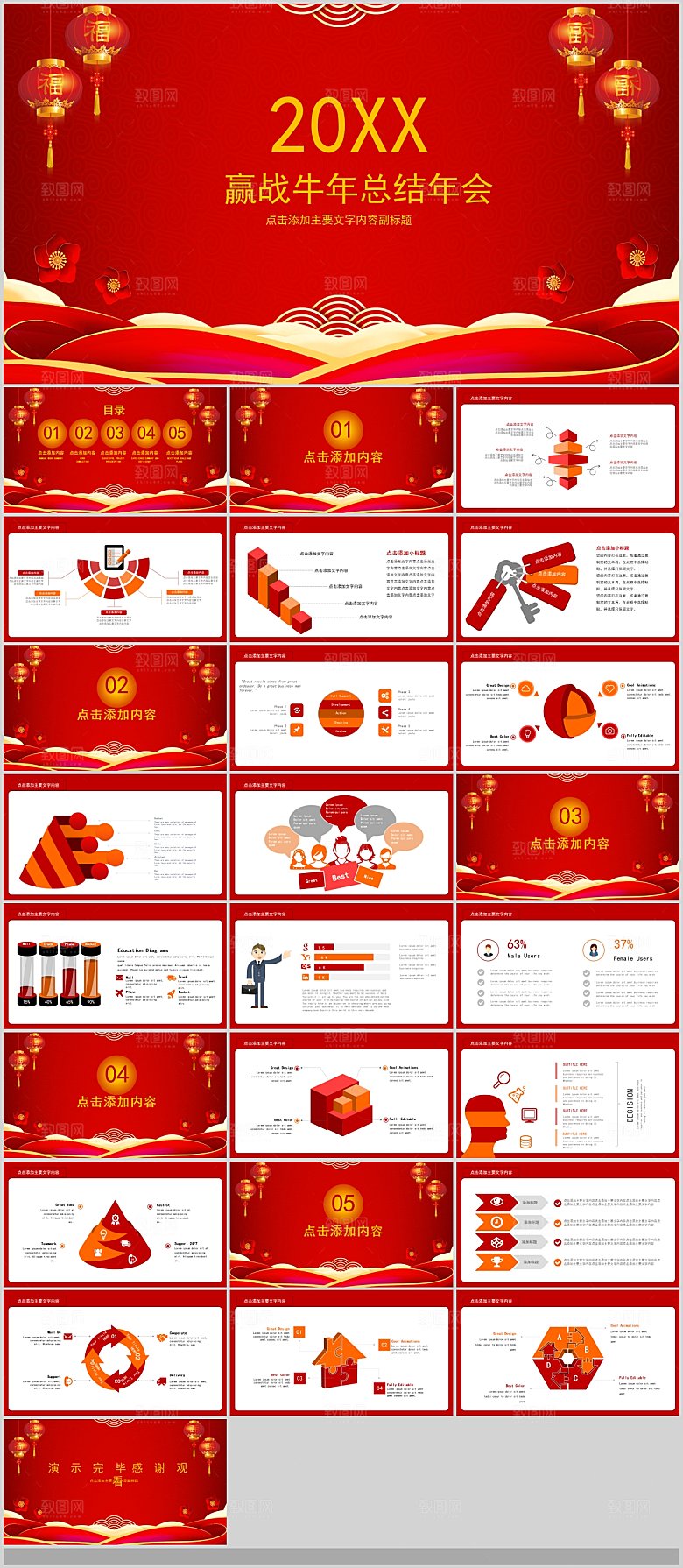 年会总结颁奖典礼PPT企业表彰大会