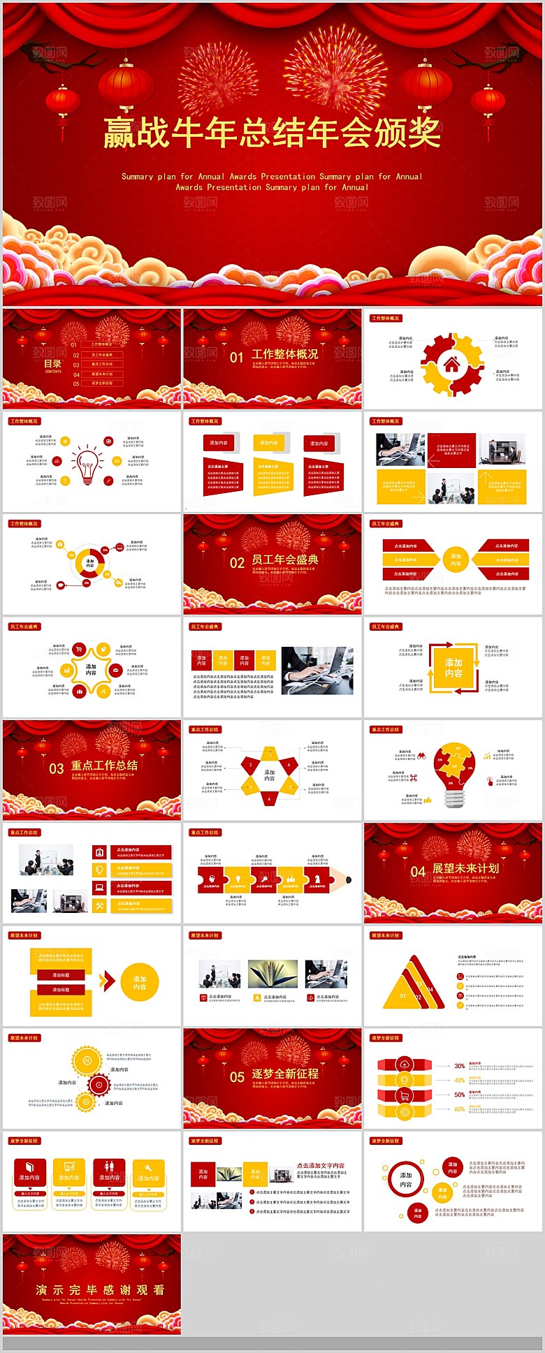 年会总结颁奖典礼PPT企业表彰大会