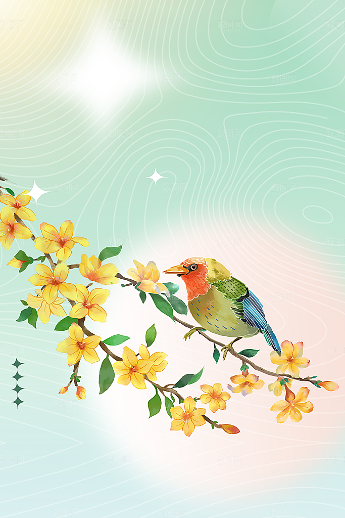 唯美潮流梦幻小清新背景海报