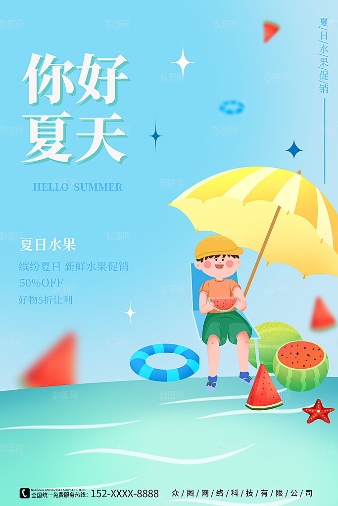 你好夏天宣传海报