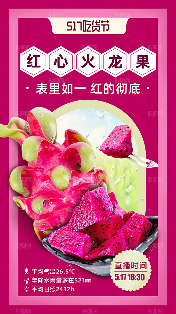 水果草莓樱桃促销商场活动海报