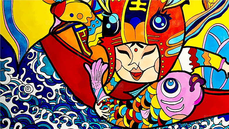 涂鸦炫酷插画简约大气海报