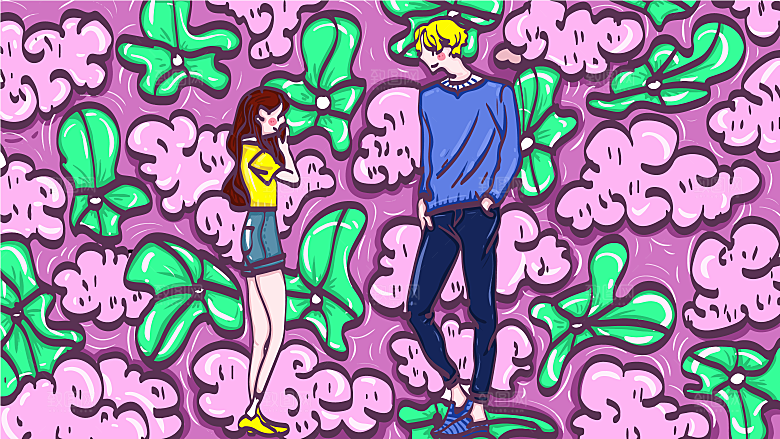 涂鸦炫酷插画简约大气海报