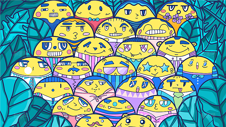 涂鸦炫酷插画简约大气海报