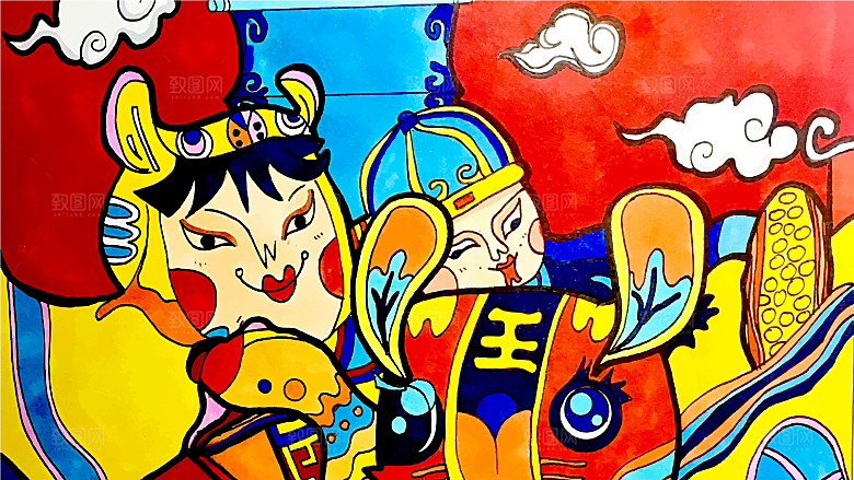 涂鸦炫酷插画简约大气海报
