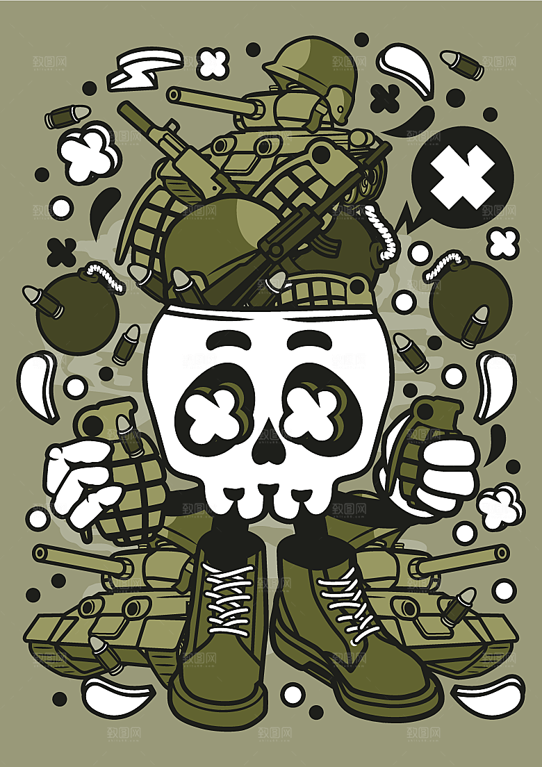 涂鸦炫酷插画简约大气海报