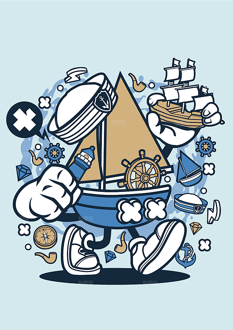 涂鸦炫酷插画简约大气海报