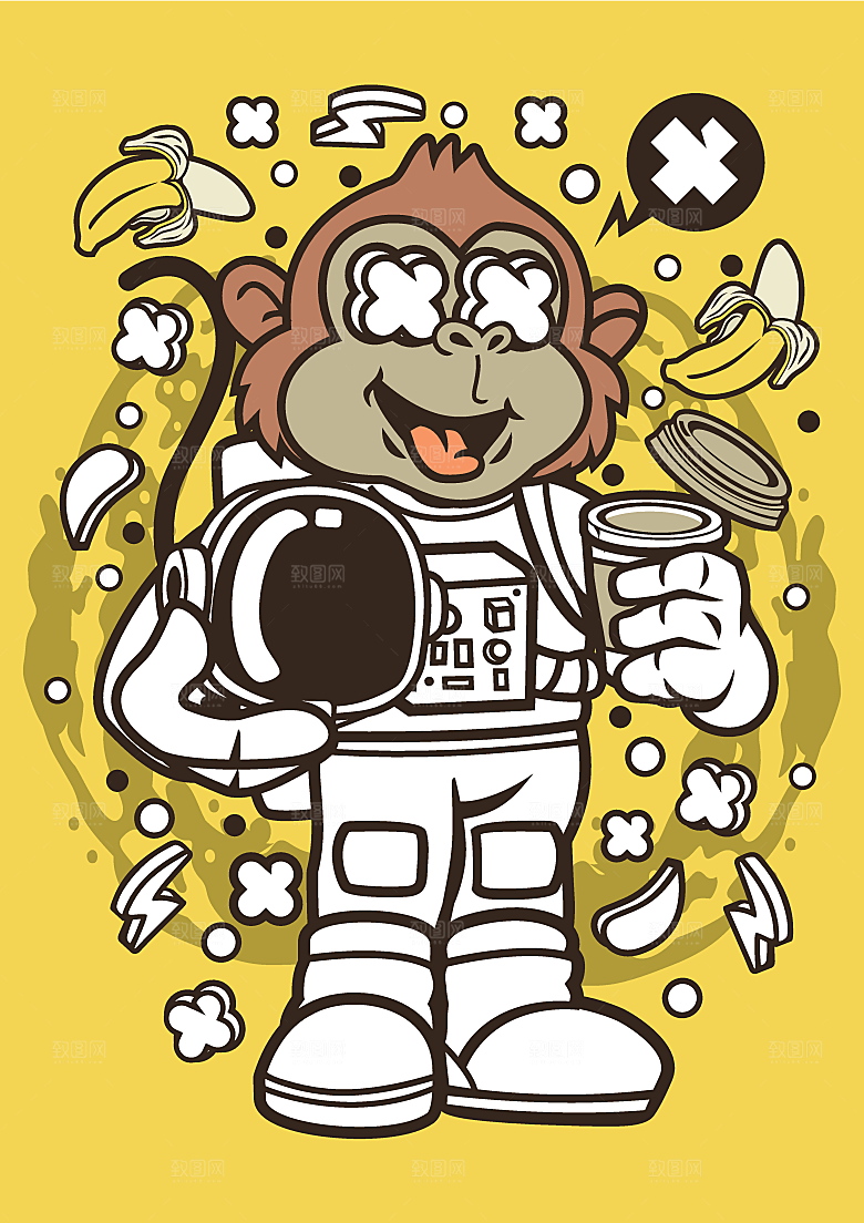涂鸦炫酷插画简约大气海报
