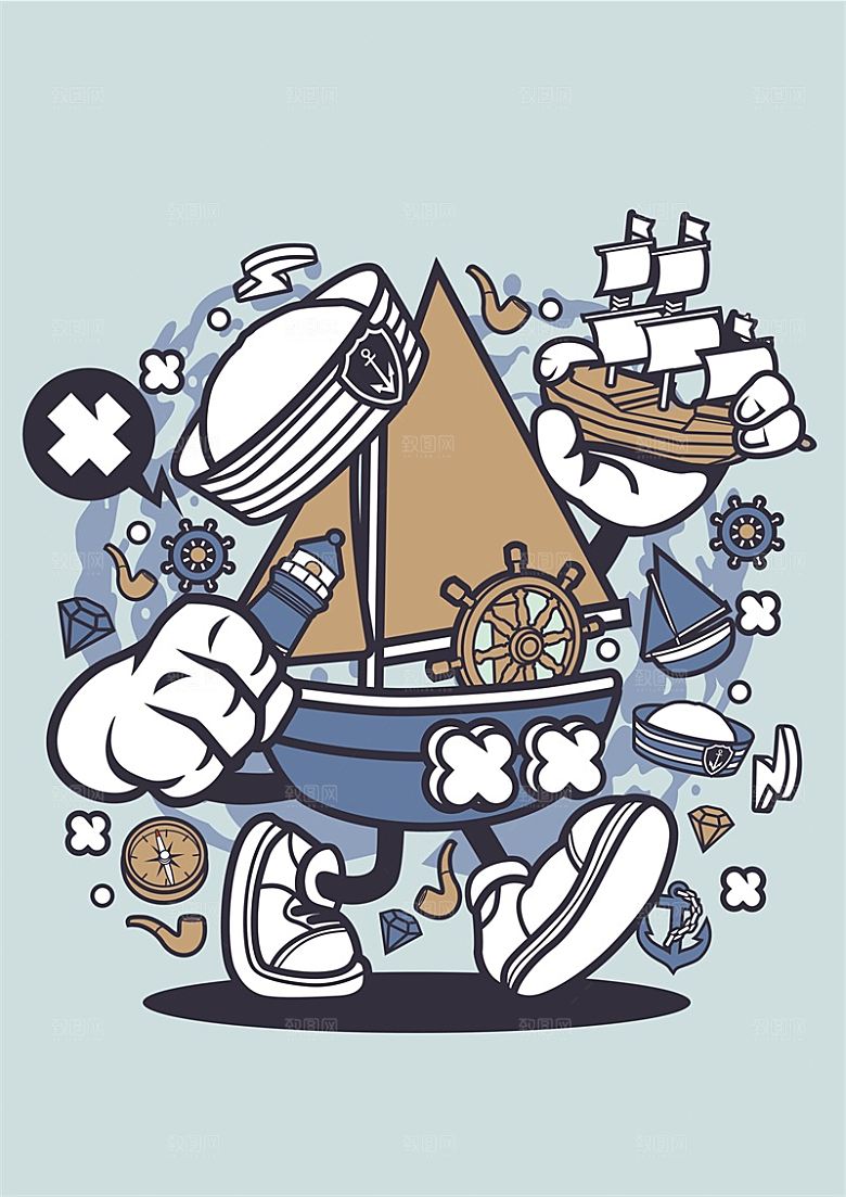 涂鸦炫酷插画简约大气海报