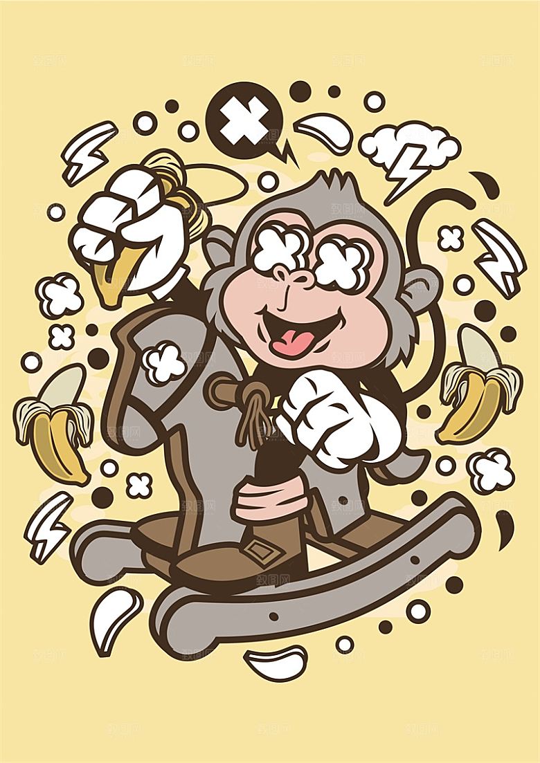 涂鸦炫酷插画简约大气海报