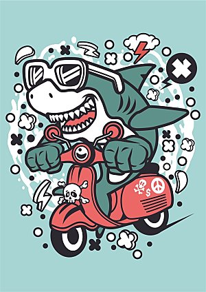 涂鸦炫酷插画简约大气海报