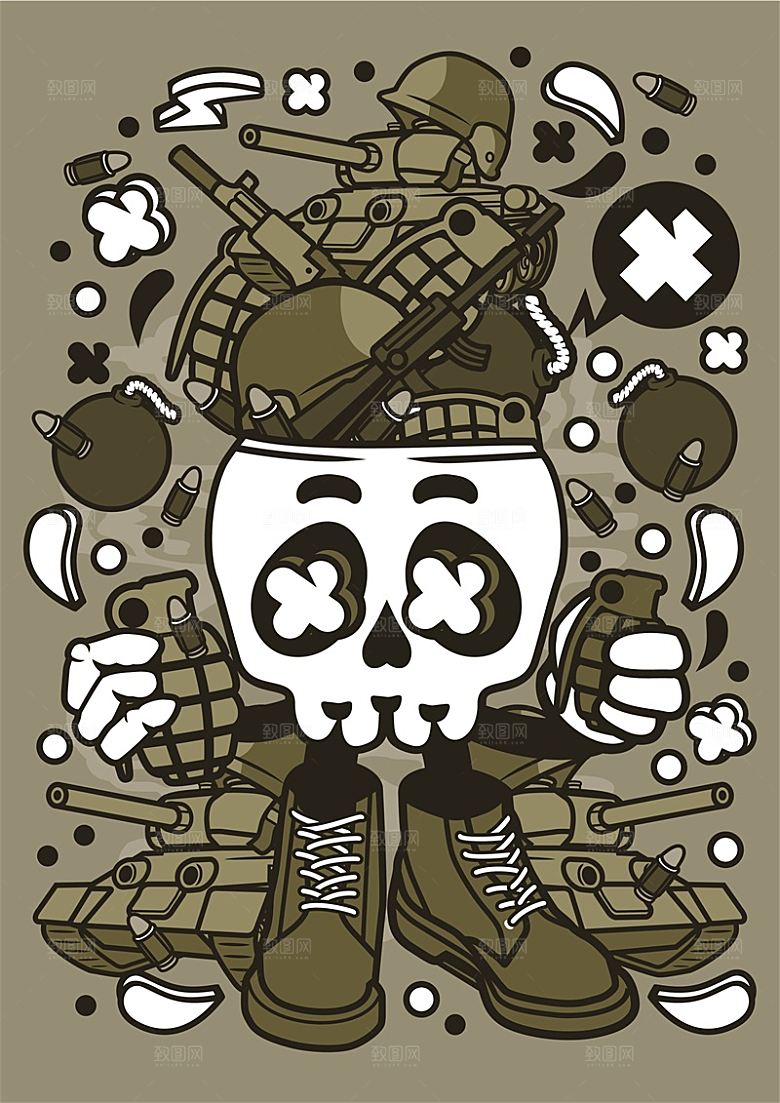 涂鸦炫酷插画简约大气海报
