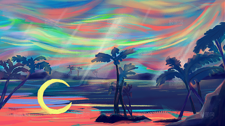 涂鸦炫酷插画简约大气海报