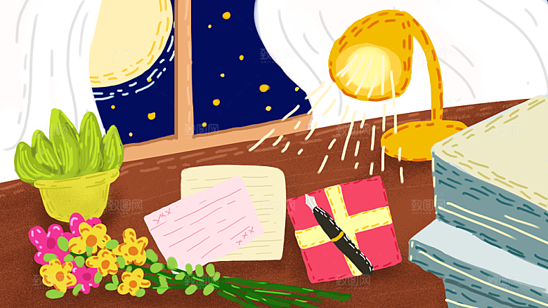 涂鸦炫酷插画简约大气海报