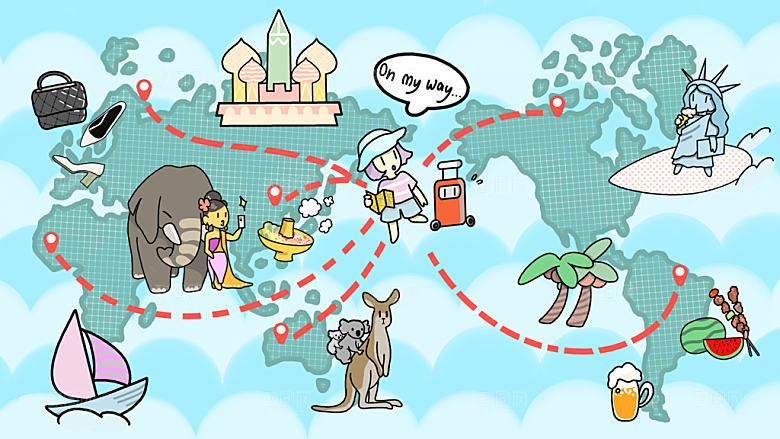 涂鸦炫酷插画简约大气海报