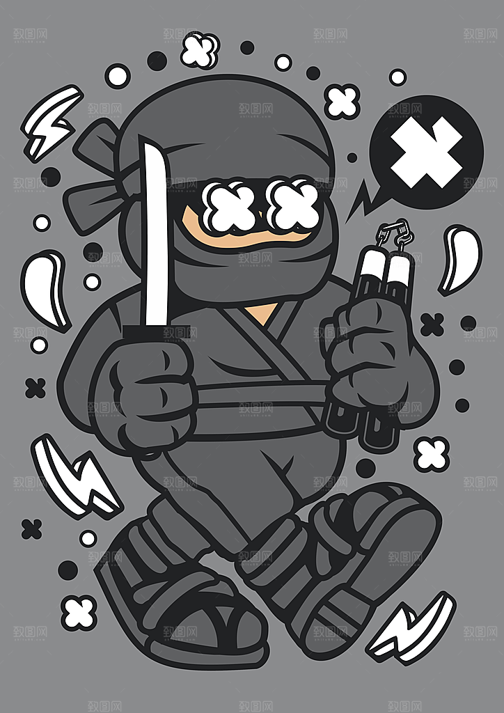 涂鸦炫酷插画简约大气海报
