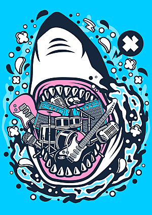 涂鸦炫酷插画简约大气海报