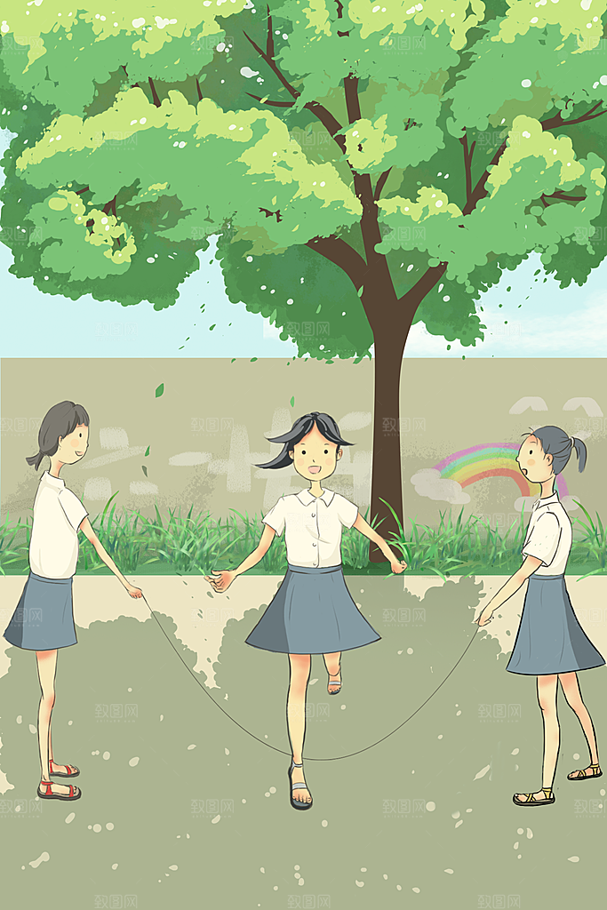 61儿童节简约大气插画海报