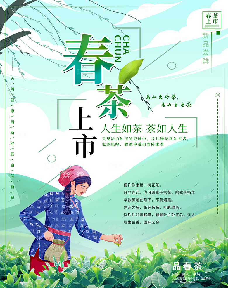 春茶茶叶宣传海报