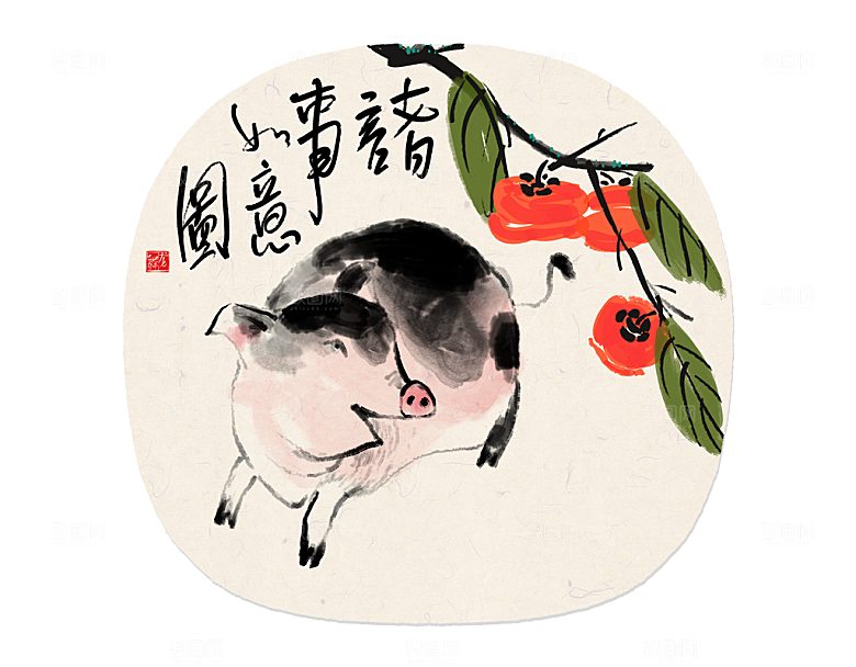 十二生肖节日节气插画