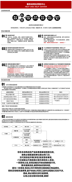 电商淘宝详情页买家须知