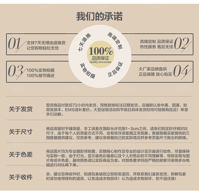 电商淘宝详情页买家须知
