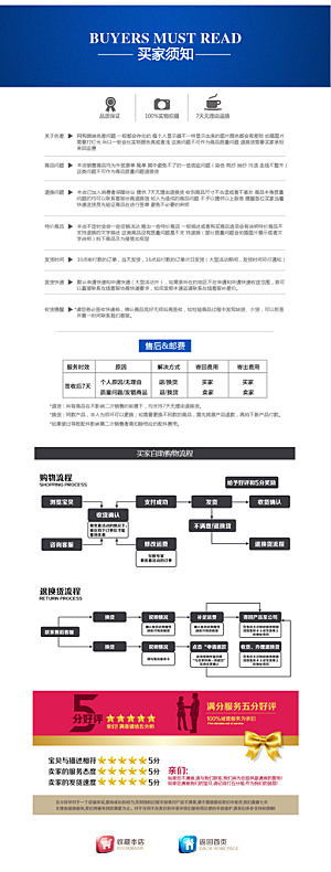 电商淘宝详情页买家须知