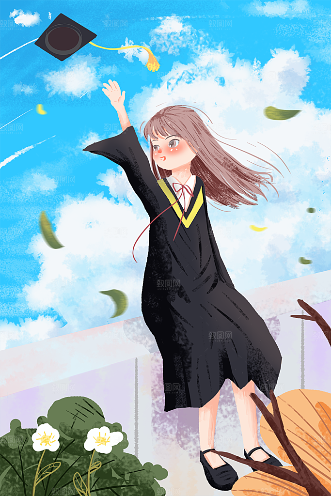 五四青年节节日插画海报