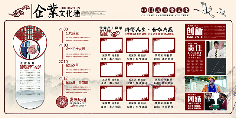 企业文化墙背景墙设计素材