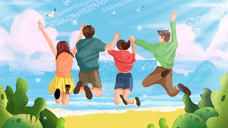五四青年节节日插画海报