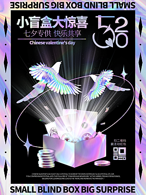 盲盒潮流宣传海报