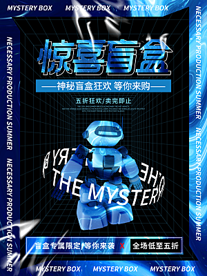 盲盒潮流宣传海报