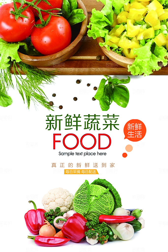 蔬菜水果食品平面海报图