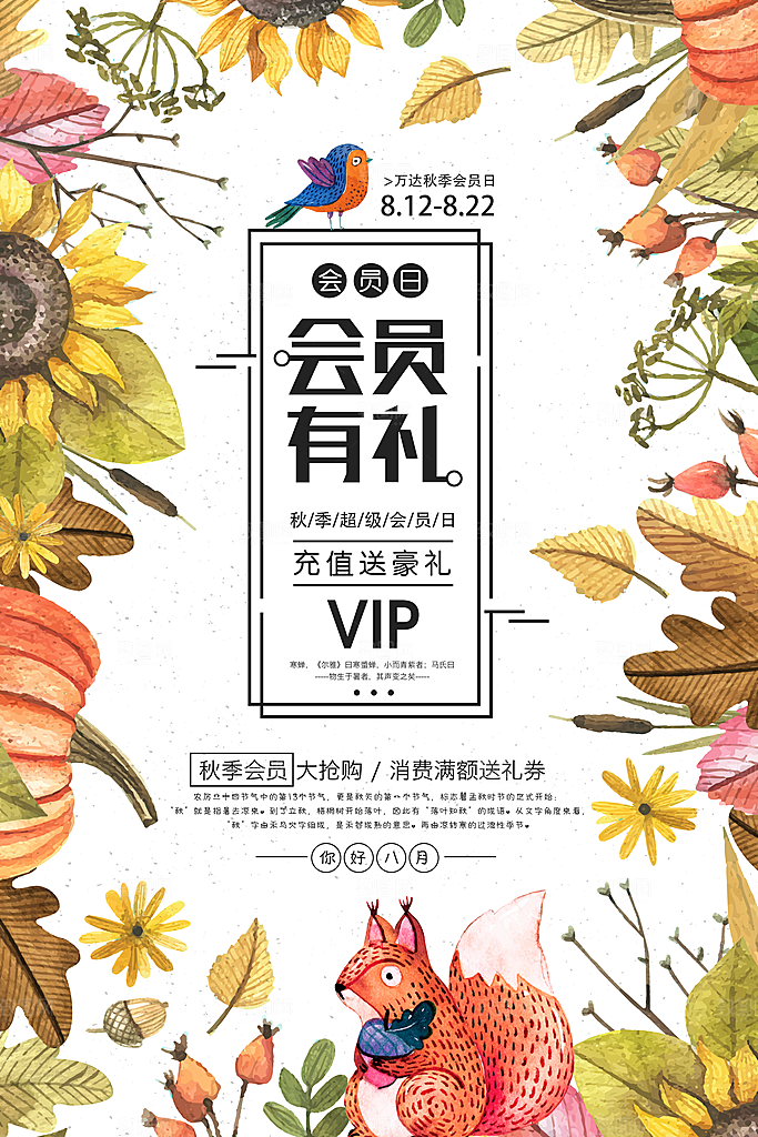 商店商场会员日打折促销海报
