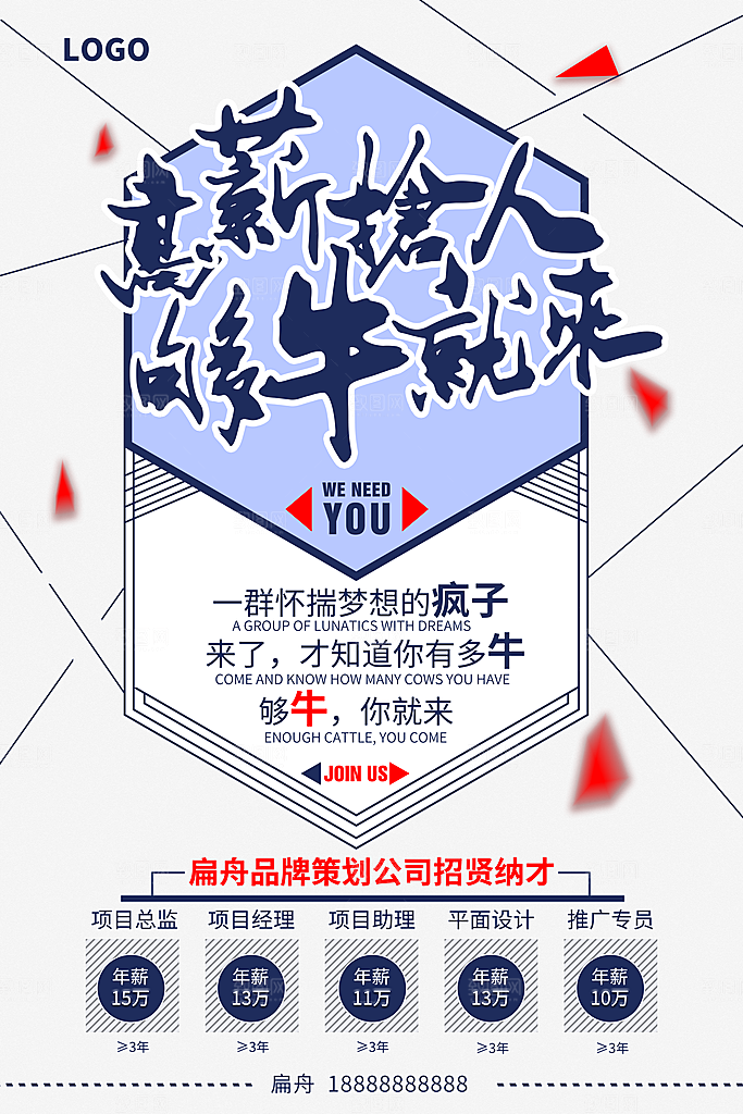 招聘类海报平面图