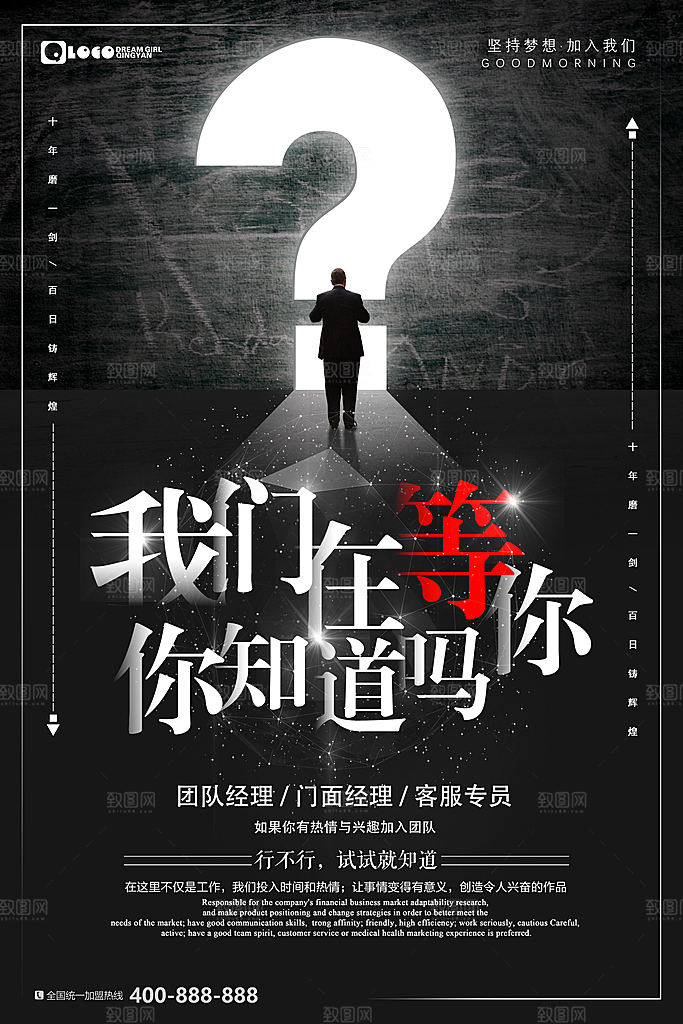 招聘类海报平面图