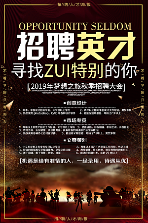 招聘类海报平面图