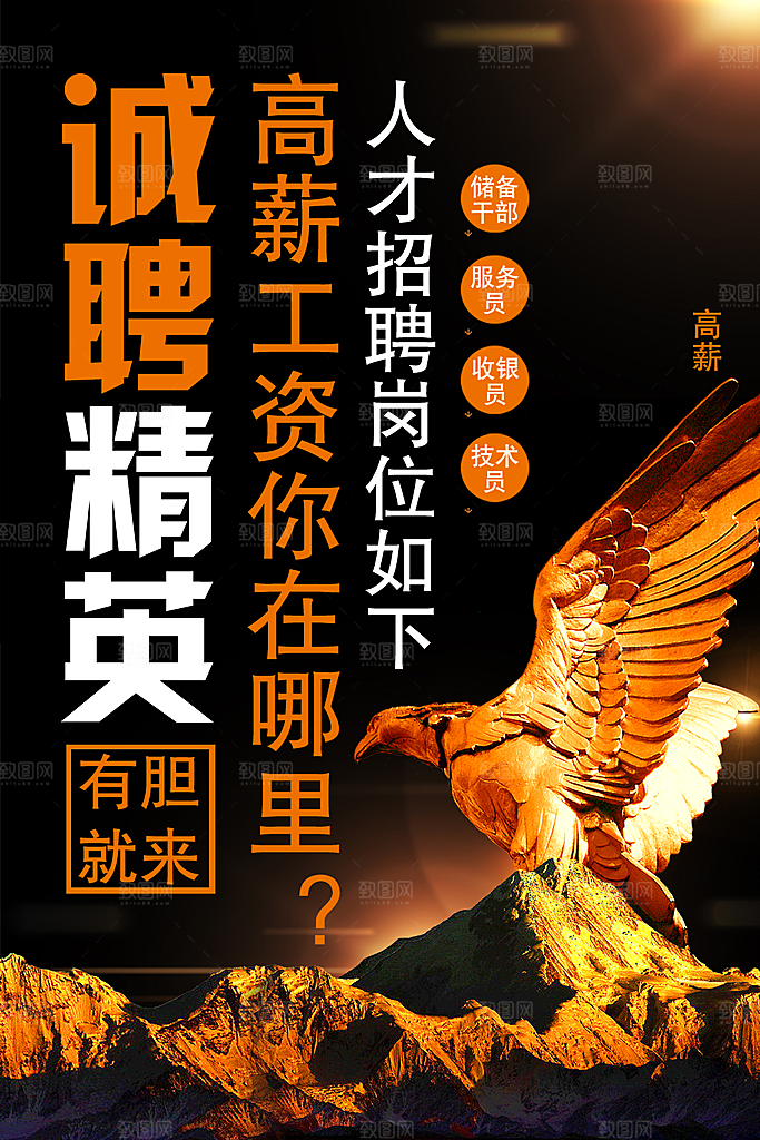 招聘类海报平面图
