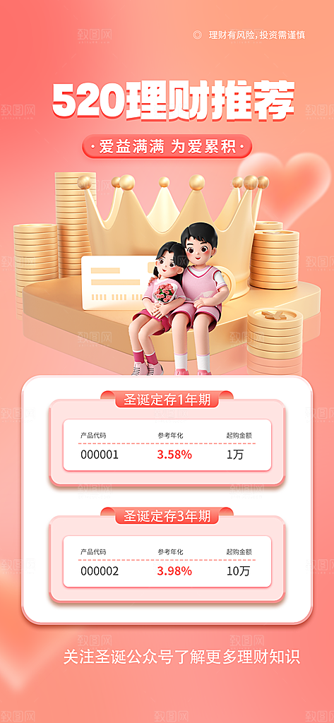 520情人节简约大气活动促销海报