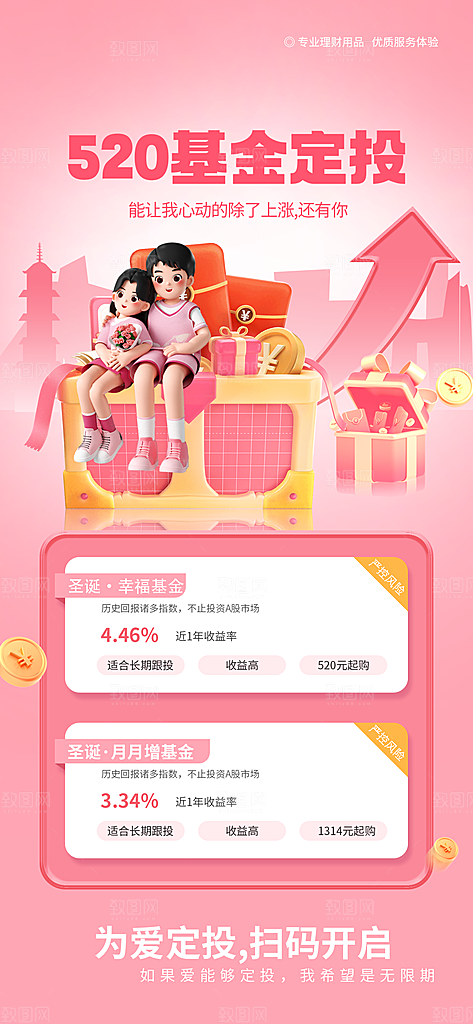 520情人节简约大气活动促销海报